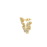 Lab Grown Diamond Pear Cut 2.30Ct Half Hoop Earrings 14K Fine Gold