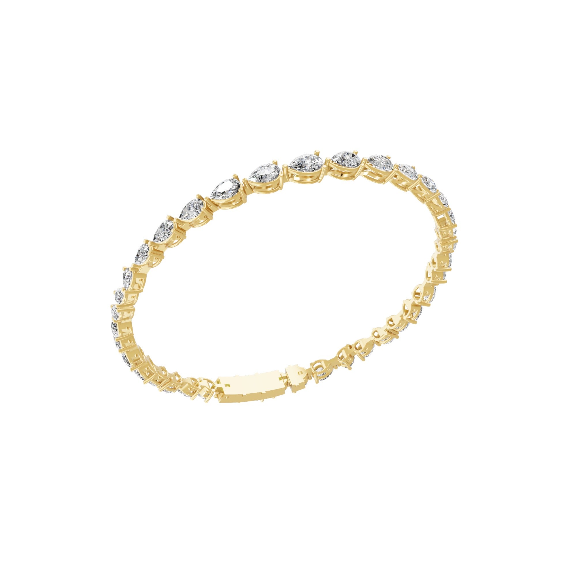 Channel Set Lab Grown Diamond Tennis Bracelet 14K Fine Gold 7.08Ct