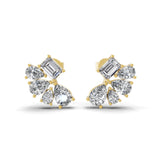 Geometric Grace Lab Grown Diamond Stud 1.60Ct 14K Fine Gold