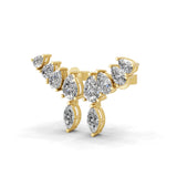 Marquise and Pear Shape Lab Grown Diamond Ear Climber Earring 1.98Ct 14K Gold