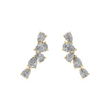 Graduated Pear Drop Earring 14K Fine Gold 2.28Ct Lab Grown Diamond