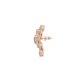 Mix Cut Lab Grown Diamonds Crawler Earring 3.44Ct 14K Fine Gold