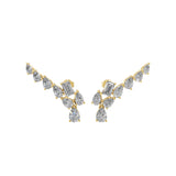 Mix Cut Lab Grown Diamonds Crawler Earring 3.44Ct 14K Fine Gold
