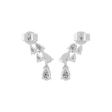 14K Fine Gold Linear Drop Climber Earring 0.93Ct Lab Grown Diamond