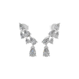 14K Fine Gold Linear Drop Climber Earring 0.93Ct Lab Grown Diamond