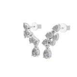 14K Fine Gold Linear Drop Climber Earring 0.93Ct Lab Grown Diamond