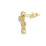 14K Fine Gold Linear Drop Climber Earring 0.93Ct Lab Grown Diamond