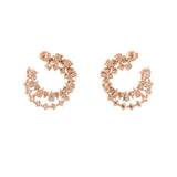 3.85Ct 14K Fine Gold Pear Round Cut Lab Grown Diamond Curved Hoop Earrings