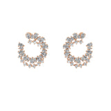 3.85Ct 14K Fine Gold Pear Round Cut Lab Grown Diamond Curved Hoop Earrings