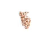 3.85Ct 14K Fine Gold Pear Round Cut Lab Grown Diamond Curved Hoop Earrings