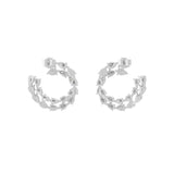 Pear Cut Lab Grown Diamond Hoop Earrings 14K Fine Gold 3.29Ct