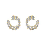 Pear Cut Lab Grown Diamond Hoop Earrings 14K Fine Gold 3.29Ct