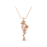 14K Fine Gold Necklace Multi Stone Lab Grown Diamond Floral Cascade Pendant 2.29Ct