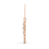14K Fine Gold Necklace Multi Stone Lab Grown Diamond Floral Cascade Pendant 2.29Ct