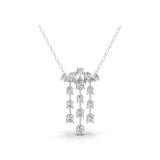 Lab Grown Diamond 14K Fine Gold Round Pear Cut Charm Pendant Necklace 1.50Ct