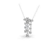 Lab Grown Diamond 14K Fine Gold Round Pear Cut Charm Pendant Necklace 1.50Ct