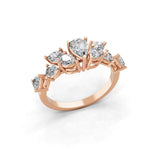 Lab Grown Pear Cut Diamond 14K Fine Gold Stackable Band Ring 1.58Ct