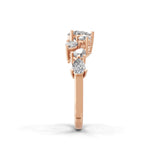 Lab Grown Pear Cut Diamond 14K Fine Gold Stackable Band Ring 1.58Ct