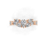 Lab Grown Pear Cut Diamond 14K Fine Gold Stackable Band Ring 1.58Ct