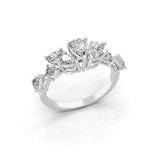 Lab Grown Pear Cut Diamond 14K Fine Gold Stackable Band Ring 1.58Ct