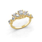 Lab Grown Pear Cut Diamond 14K Fine Gold Stackable Band Ring 1.58Ct