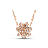 4.67Ct Multi Shape Lab Grown Diamond Pendant Floral Cluster Necklace 14K Fine Gold