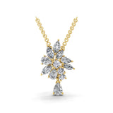 14K Fine Gold Multi Shape Lab Grown Diamond Charm Pendant Necklace 2.67Ct
