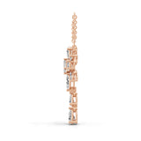 Lab Grown Multi Cut Diamond Cluster Pendant 14K Fine Gold Necklace 2.75Ct