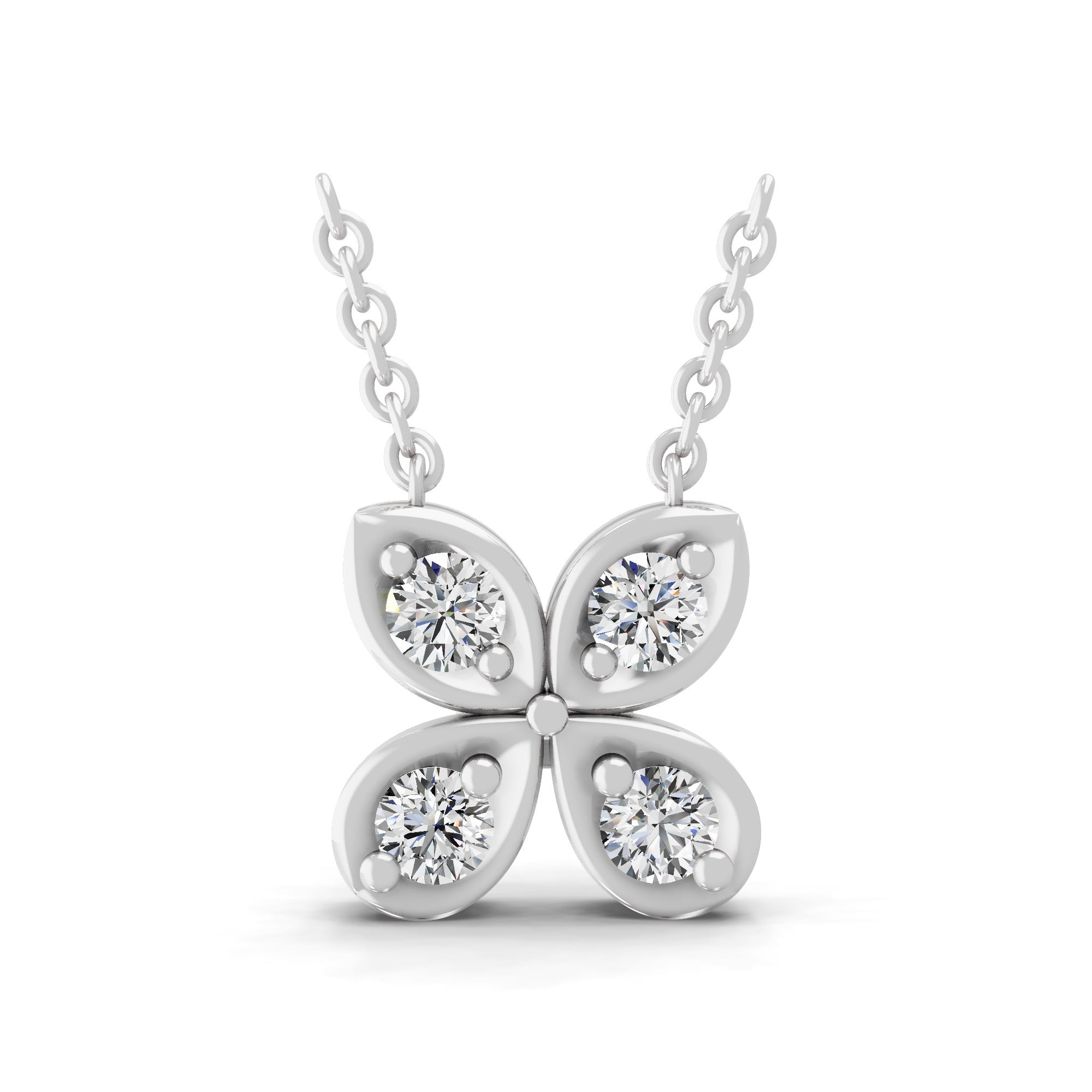 Round Cut 14K Fine Gold Lab Grown Diamond Charm Pendant Necklace 0.25Ct