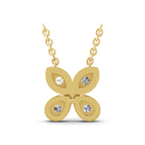 Round Cut 14K Fine Gold Lab Grown Diamond Charm Pendant Necklace 0.25Ct