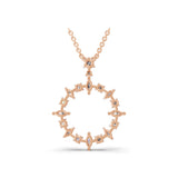 0.78Ct Lab Grown Round Marquise Diamond Circle Pendant 14K Fine Gold Necklace