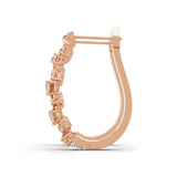 0.90Ct Lab Grown Pear Round Diamond Hoop Earrings 14K Fine Gold