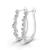 0.90Ct Lab Grown Pear Round Diamond Hoop Earrings 14K Fine Gold