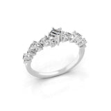 14K Fine Gold 0.92Ct Multi Stone Lab Grown Diamond Twisted Promise Ring
