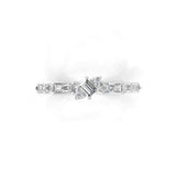 14K Fine Gold 0.92Ct Multi Stone Lab Grown Diamond Twisted Promise Ring