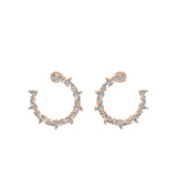 Pear Cut Half Hoop Earrings 1.03Ct Lab Grown Diamond 14K Fine Gold