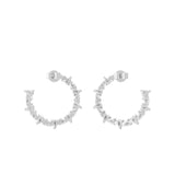 Pear Cut Half Hoop Earrings 1.03Ct Lab Grown Diamond 14K Fine Gold