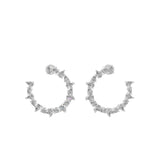 Pear Cut Half Hoop Earrings 1.03Ct Lab Grown Diamond 14K Fine Gold