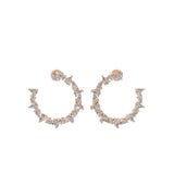 14K Fine Gold Lab Grown Pear Cut Diamond Semi Hoop Style Earrings 5.00Ct