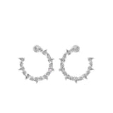 14K Fine Gold Lab Grown Pear Cut Diamond Semi Hoop Style Earrings 5.00Ct