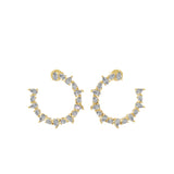 14K Fine Gold Lab Grown Pear Cut Diamond Semi Hoop Style Earrings 5.00Ct