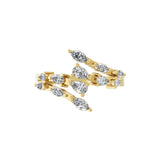 14K Gold Marquise and Round Lab Grown Diamond Bypass Promise Ring 0.80Ct