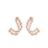 1.15Ct Pear Octagon Lab Grown Diamond 14K Fine Gold Hoop Earrings