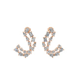 1.15Ct Pear Octagon Lab Grown Diamond 14K Fine Gold Hoop Earrings