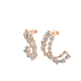 1.15Ct Pear Octagon Lab Grown Diamond 14K Fine Gold Hoop Earrings