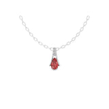 Pear Ruby Round Cut Lab Grown Diamond 14K Fine Gold Tiny Pendant 1.09Tcw Necklace