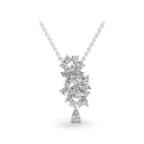 2.68Ct Multi Cut Lab Grown Diamond Cluster Pendant 14K Fine Gold Necklace