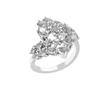 14K Fine Gold Pear Oval Cut Lab Grown Diamond Bypass Ring 2.19Ct