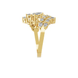 14K Fine Gold Pear Oval Cut Lab Grown Diamond Bypass Ring 2.19Ct