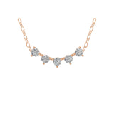 0.43Ct Round Cut Lab Grown Diamond Arc Pendant Necklace 14K Fine Gold